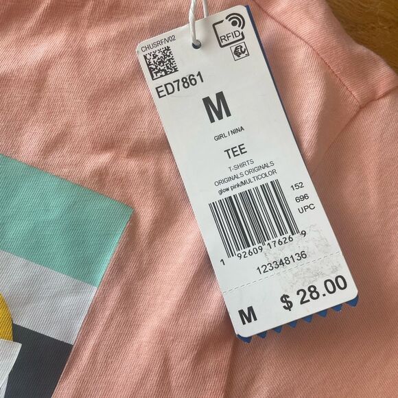 Adidas Pink Tee Shirt Short Sleeve T Girls Size Medium NWT - Picture 5 of 7